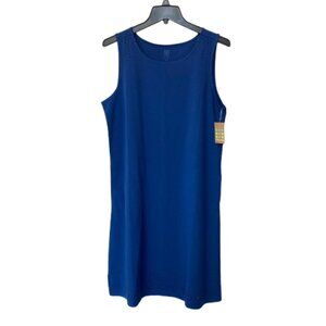 Title Nine Unconventional Sleeveless Dress Laser Cut Womens Medium M Blue NWT